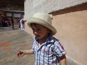 The Gigglemonster found Daddy's hat much more entertaining than the view.