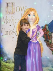 The Disney Café had a life-sized Rapunzel!